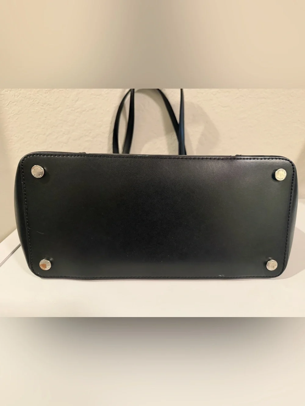 Michael Kors Black Pebbled Leather Tote with Gold Logo
